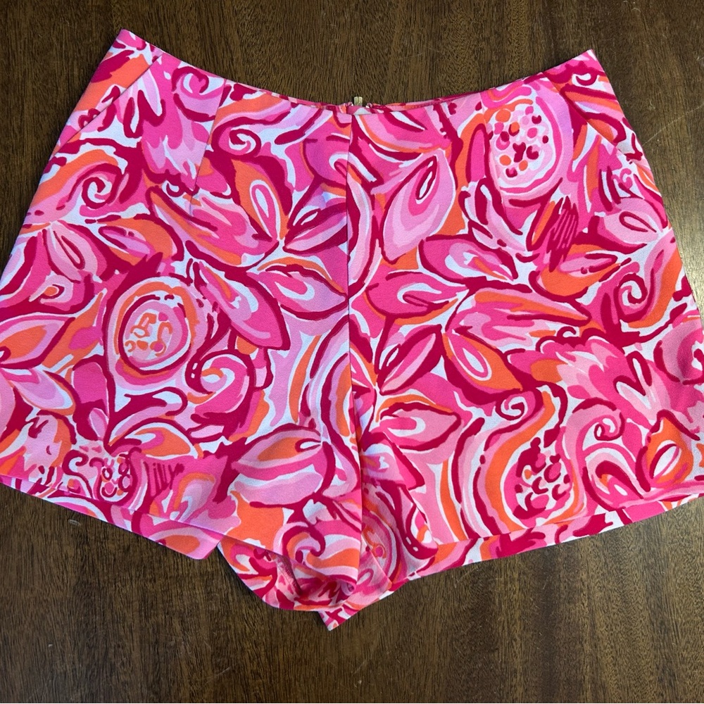 Lilly Pulitzer Vibrant High Waist Pink and Orange Shorts